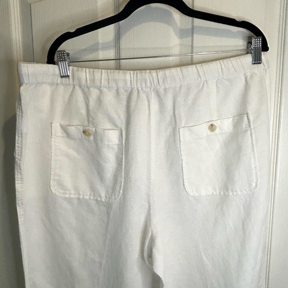 🤍”Liz Claiborne” NWT Women’s White Linen/Cotton Blend Pants w/ Pockets🤍 - Picture 5 of 13